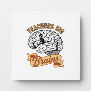 Teacher Halloween Shirt Vintage Engraved Brain Pun Plaque