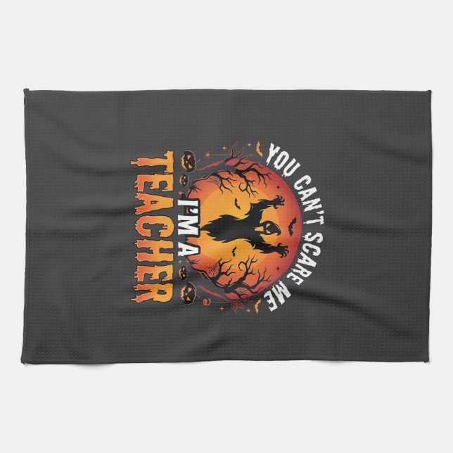 Teacher Halloween Spooky Ghost Teacher Design_1 Kitchen Towel (Horizontal)