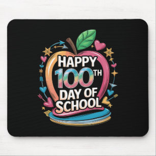 Teacher Happy 100th Day Of School Math Apple Frame Mouse Pad