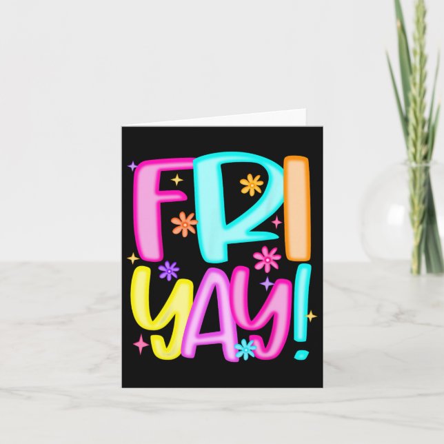 Teacher Happy Friyay Weekend Friday Preppy Back To Card (Front)