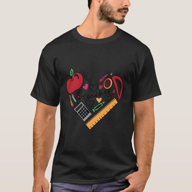 Teacher He Learning Tools Teacher School Supply T-Shirt (Front)