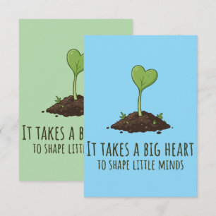  Teacher Heart Appreciation Design Thank You Card