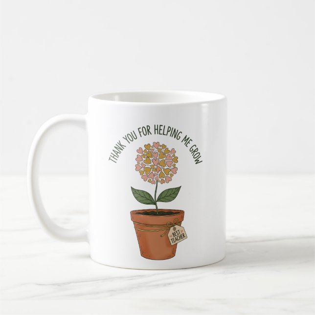 Teacher Helping Me Grow Wildflower Bouquet  Mug (Left)