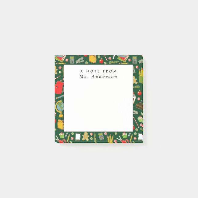 Teacher Holiday Gift Post-it Notes (Front)