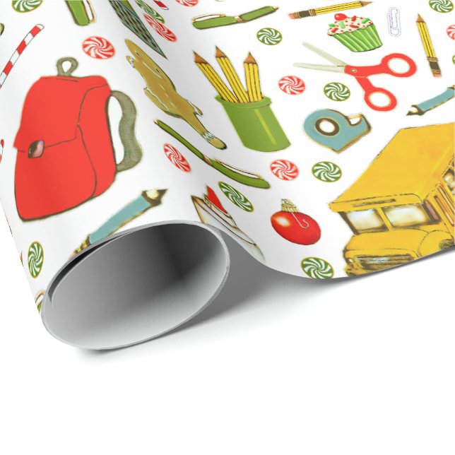 Teacher Holiday Gift Wrapping Paper (Roll Corner)
