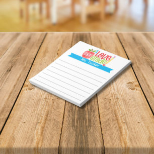 Teacher I love 1st Grade Cute Apple Pencil Notepad