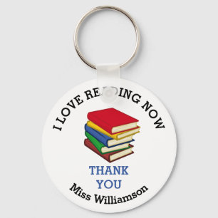 Teacher   I LOVE READING NOW Customizable Keychain