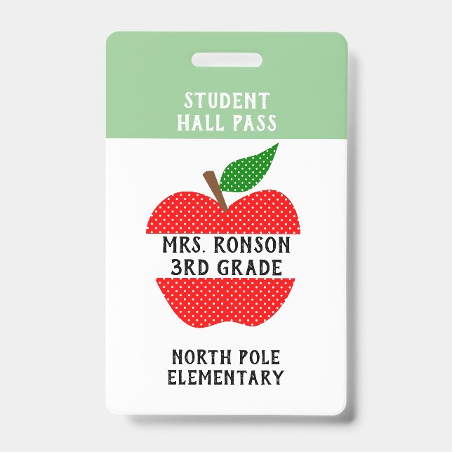 Teacher ID Apple teacher or student pass Badge (Front)