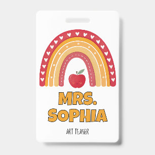 Teacher ID Badge Holder – Rainbow Design