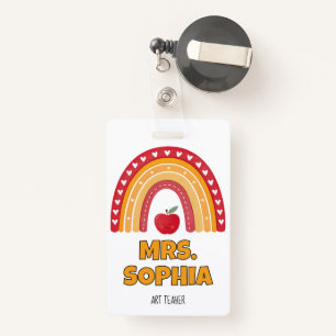 Teacher ID Badge Holder – Rainbow Design