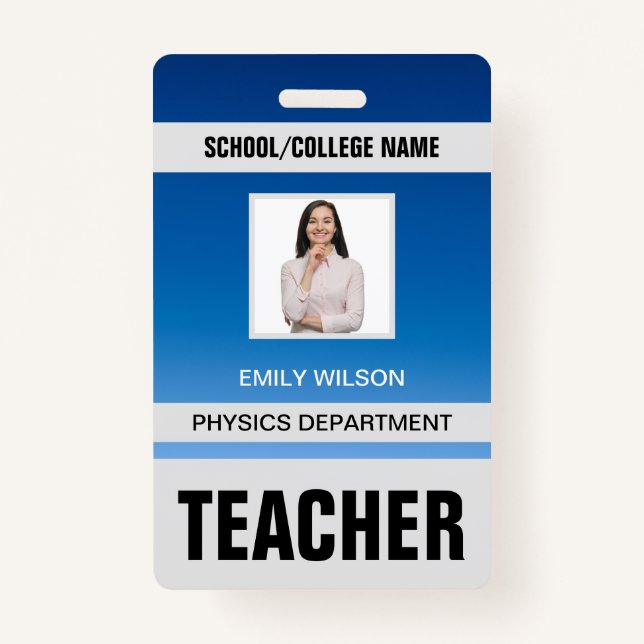 Teacher ID Card Badge (Front)