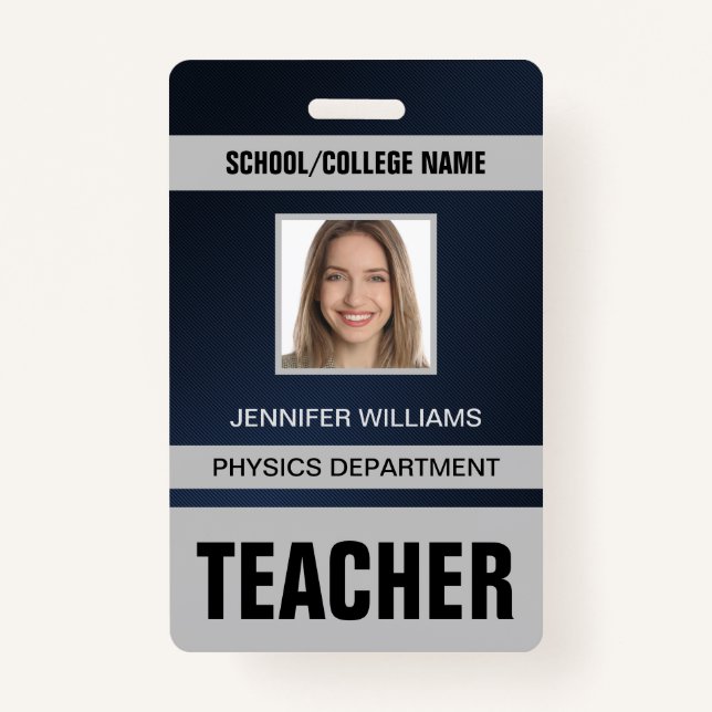 Teacher ID Card Badge (Front)