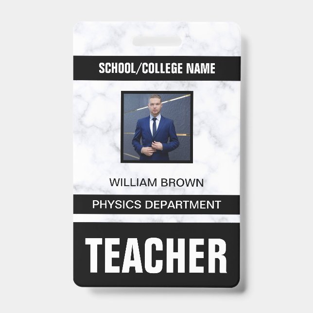 Teacher ID Card Badge (Front)