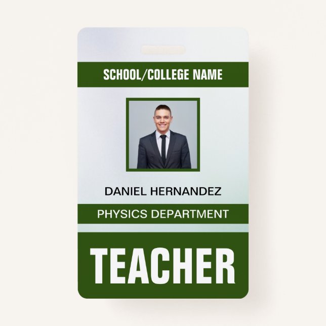 Teacher ID Card Badge (Front)