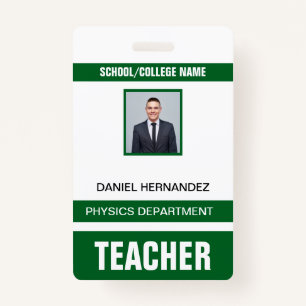 Teacher ID Card  Badge