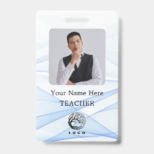 Teacher ID Card Name School Template Photo Badge