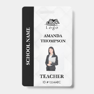 Teacher ID Card Name School Template Photo Badge