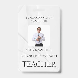 Teacher ID Card Name School Template Photo Badge
