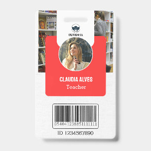 Teacher ID Card Red Collage School ID Card Badge