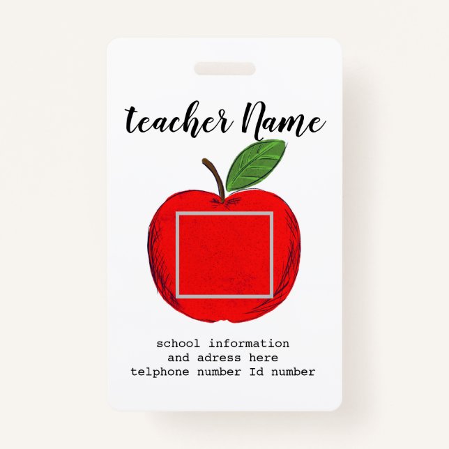 Teacher ID school teacher ID Badge (Front)