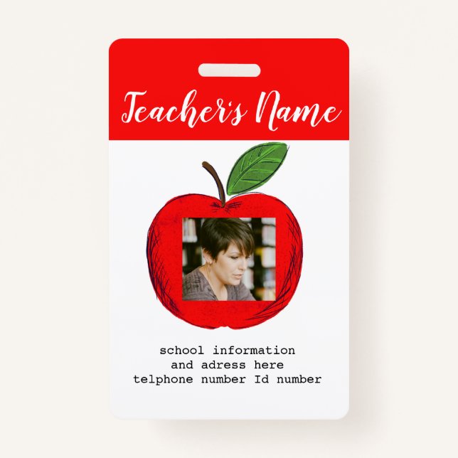 Teacher ID school teacher ID ID Badge (Front)