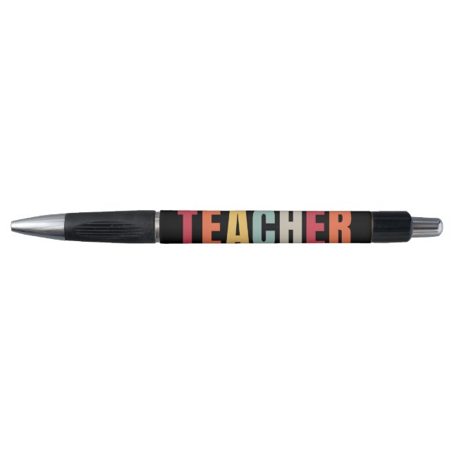 TEACHER in colourful lettering Pen (Front)