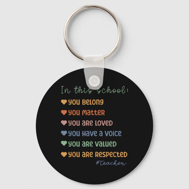 Teacher In This School Belong Loved Keychain (Front)
