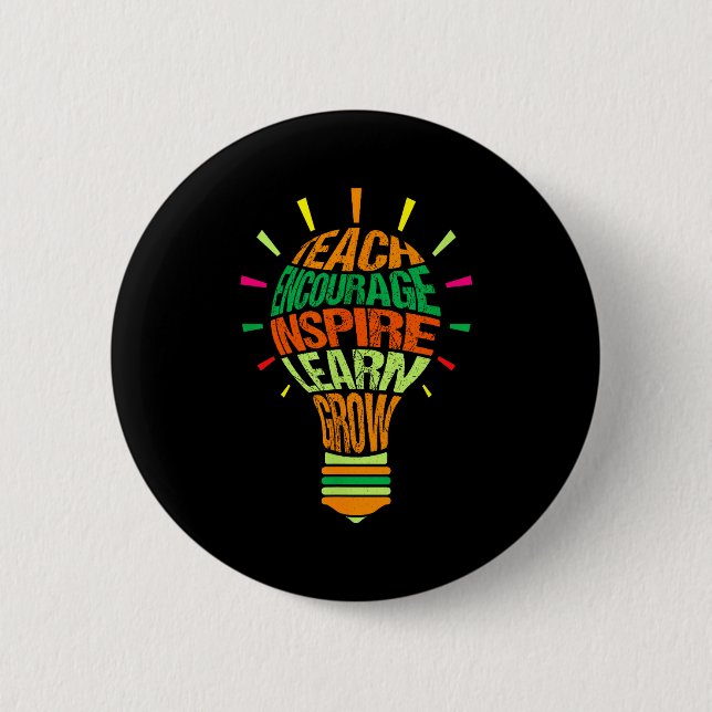 Teacher Insrational Definition Colorful Lightbulb  2 Inch Round Button (Front)