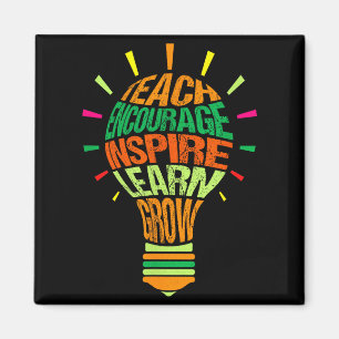 Teacher Insrational Definition Colorful Lightbulb  Magnet