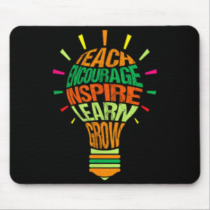 Teacher Insrational Definition Colorful Lightbulb Mouse Pad