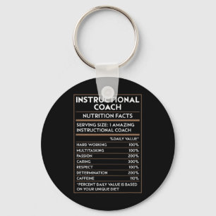 Teacher Instructional Coach Nutrition Facts Back T Keychain