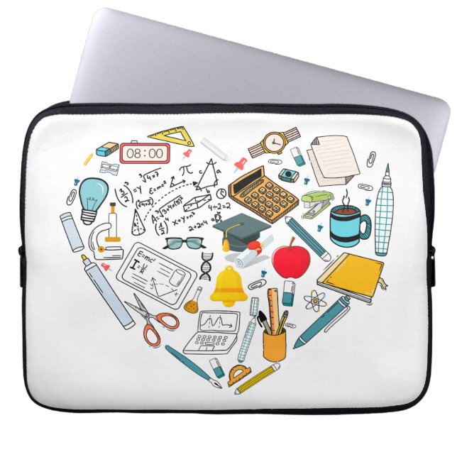 Teacher Instructor Professor Tool Heart Laptop Sleeve (Front)