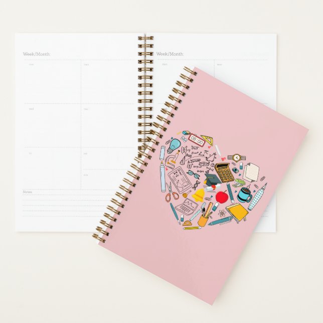 Teacher Instructor Professor Tool Heart Planner (Display)