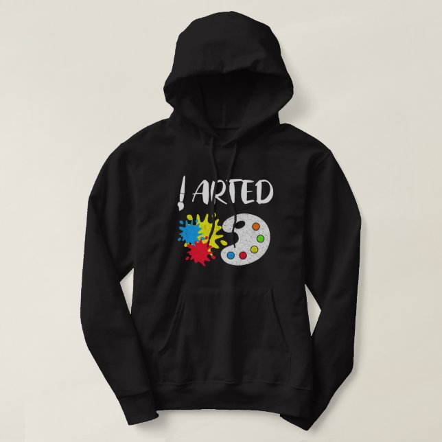 Teacher Job Funny Painter Art Teacher Art Graphic  Hoodie (Design Front)