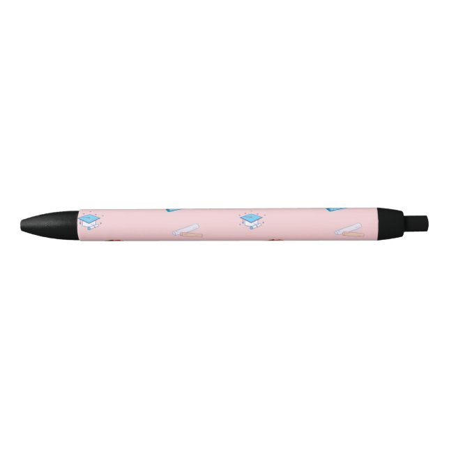 Teacher job pattern on pink black ink pen (Front)