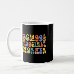 Teacher Job Retro Groovy School Social Worker Copi Coffee Mug