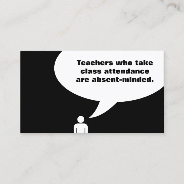 teacher joke (colour customizable) business card (Front)