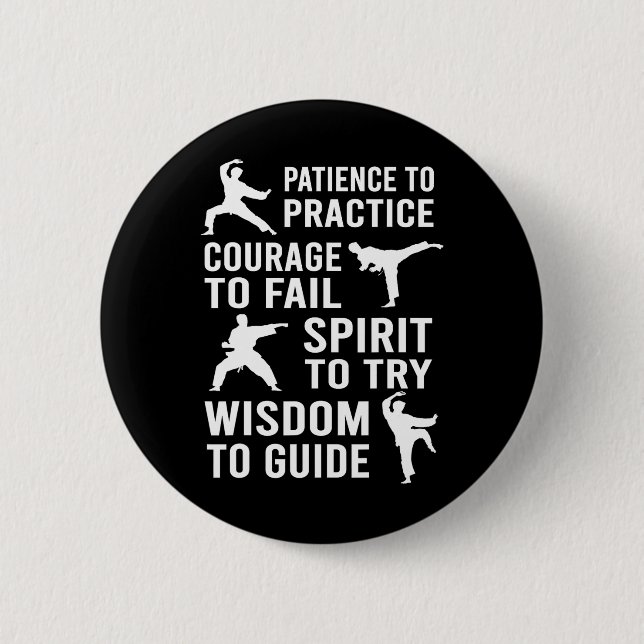 Teacher Karate Student Trainee Practice Karate Tra 2 Inch Round Button (Front)