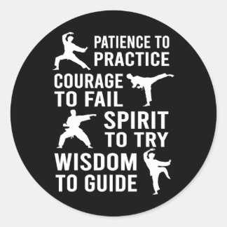 Teacher Karate Student Trainee Practice Karate Tra Classic Round Sticker