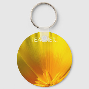 TEACHER KEYCHAINS Orange California Poppies