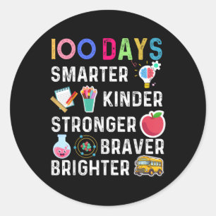 Teacher Kids 100 Days Of School Teacher Boys Girls Classic Round Sticker