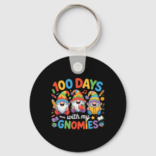 Teacher Kids Gnome 100 Days Of School Keychain