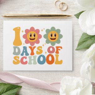 Teacher Kids Retro Groovy 100 Days 0f School Envelope