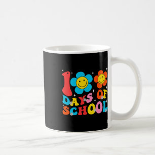 Teacher Kids Retro Groovy 100 Days Happy 100th Day Coffee Mug