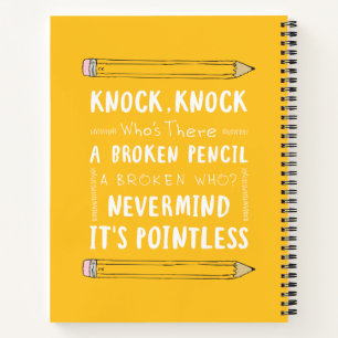 Teacher Knock Knock Jokes Pencil Puns Kid Humour Notebook