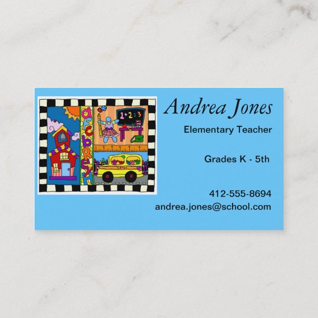 Teacher Knows Best Business Card (Back)