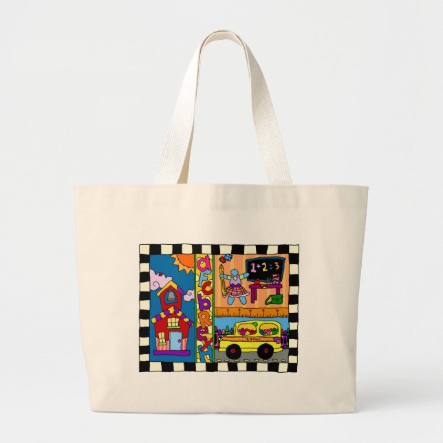Teacher Knows Best Large Tote Bag (Front)