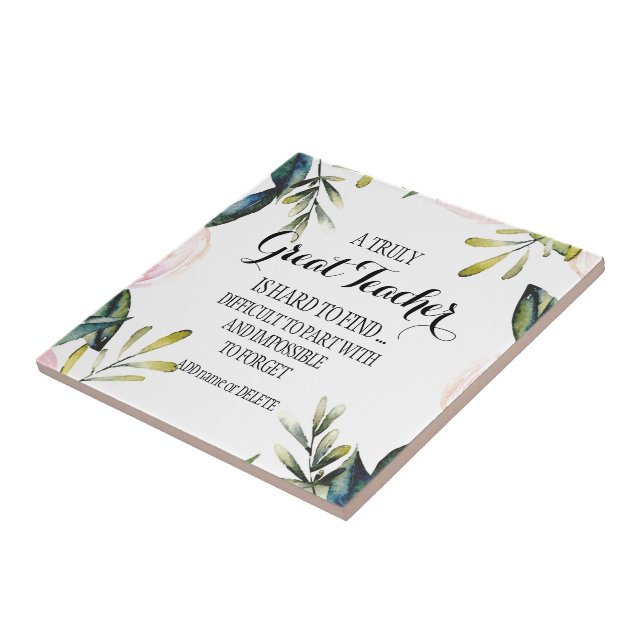 Teacher Leaving Gift Script for Teacher retiring Tile (Side)