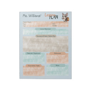 Teacher lesson plan French bulldog school Notepad