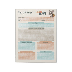 Teacher lesson plan French bulldog school Notepad